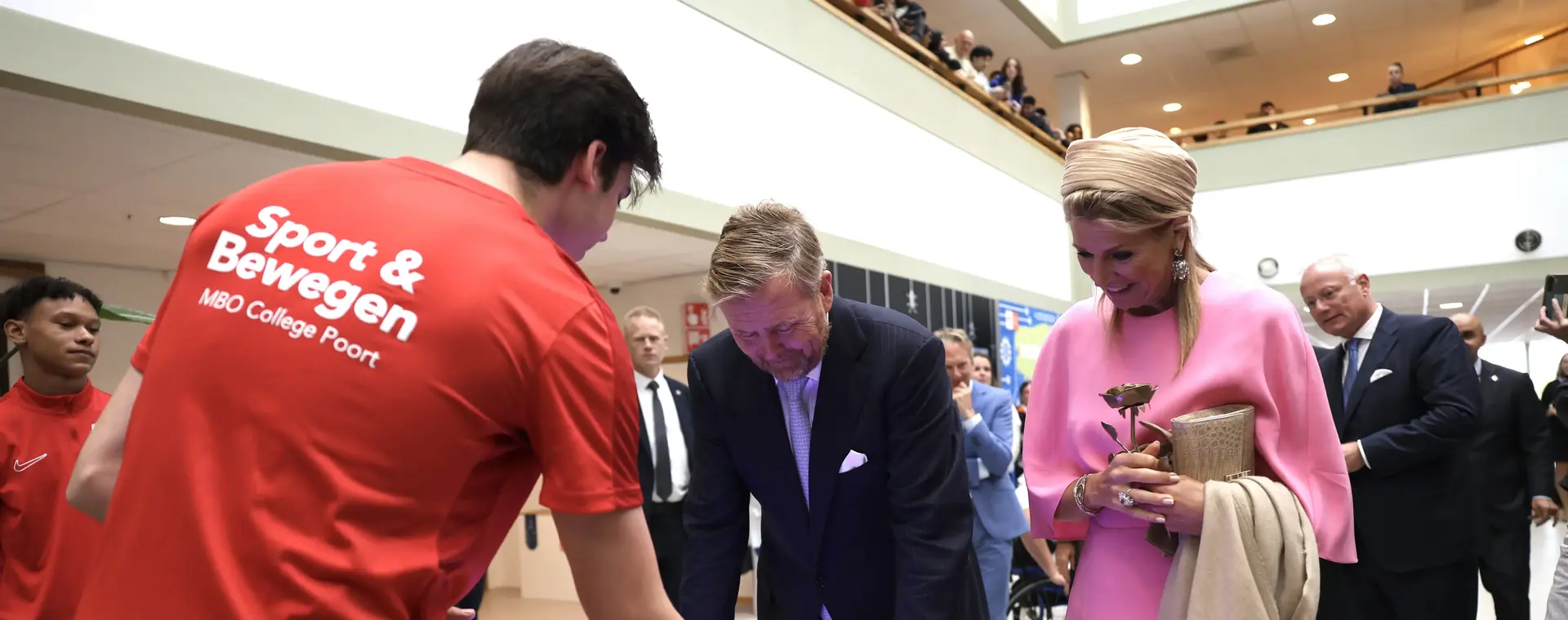 Willem-Alexander en Maxima op MBO College Poort